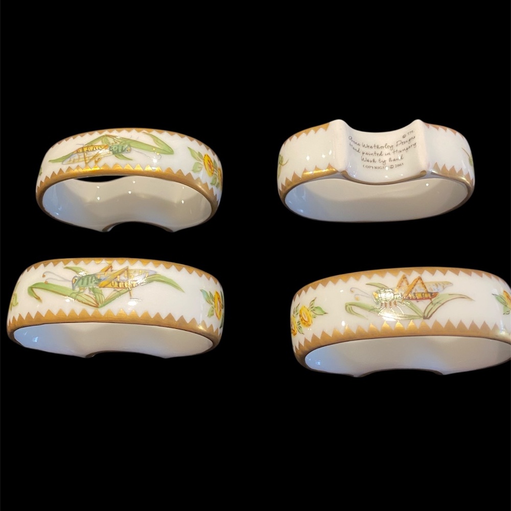 Anna Weatherley porcelain insect napkin rings